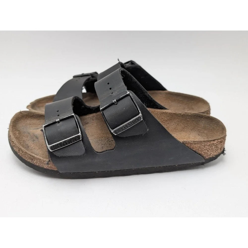 Birkenstock Sandals Mens 36 Black Arizona Slide Two Strap Cork Footbed Casual